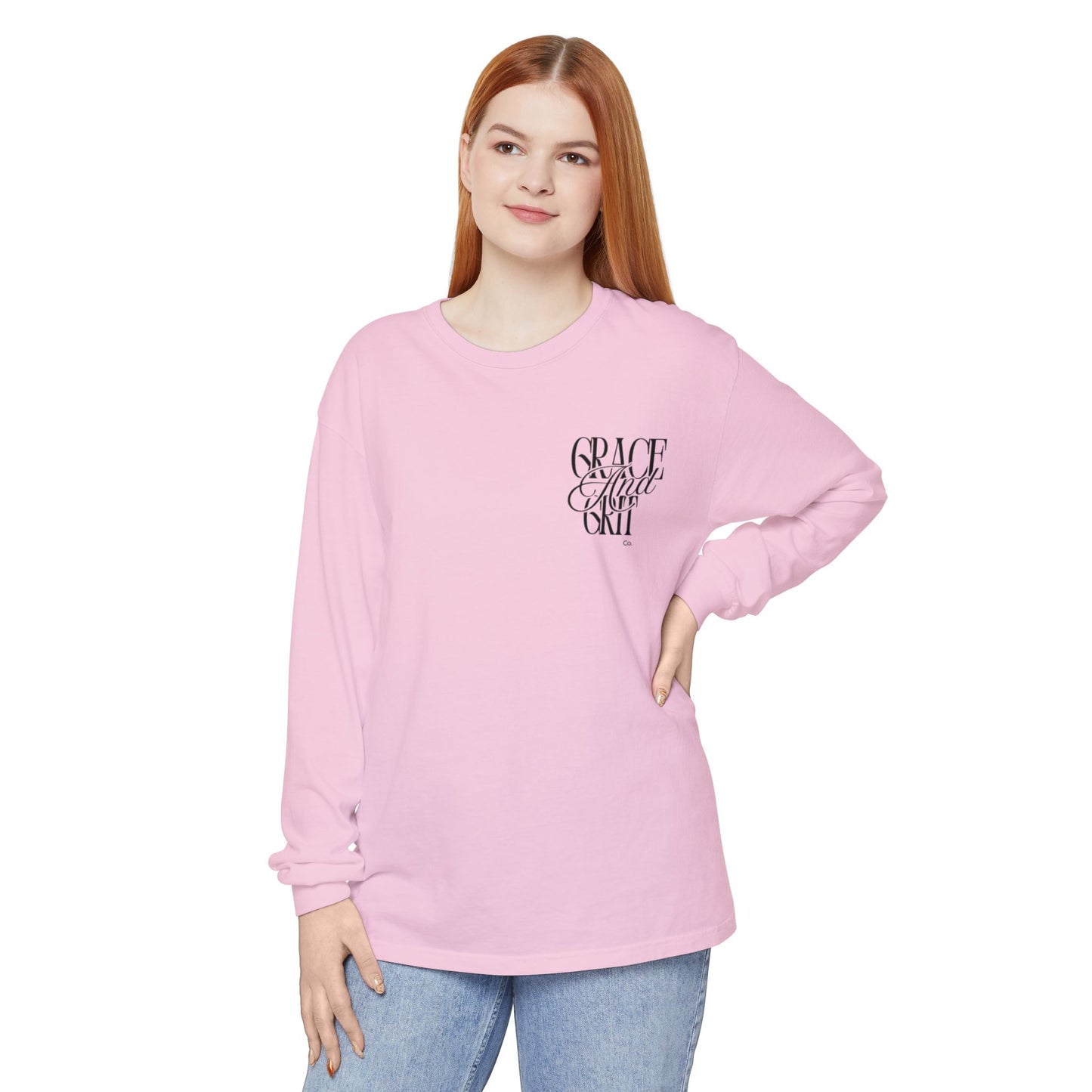 Long Sleeve T-Shirt Grace and Grit Logo Mom Humour