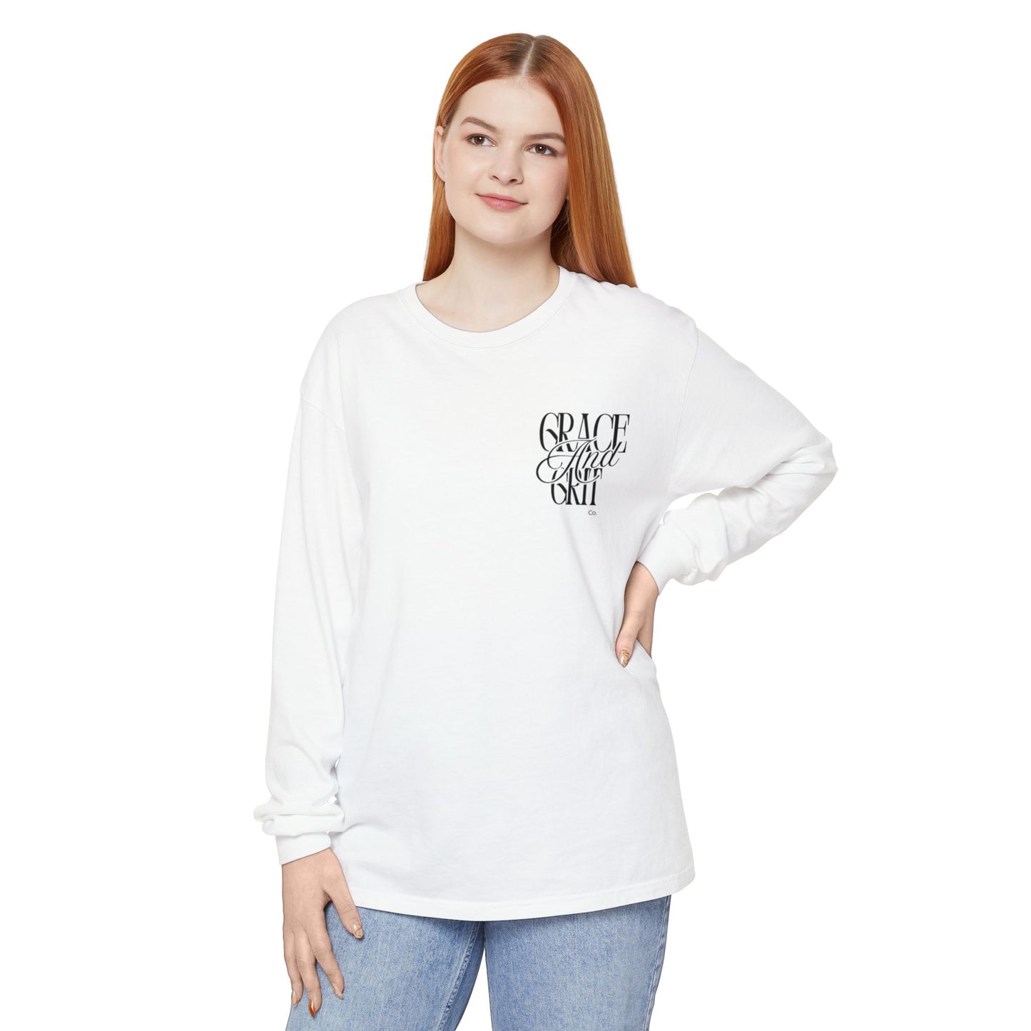 Long Sleeve T-Shirt Grace and Grit Logo Mom Humour