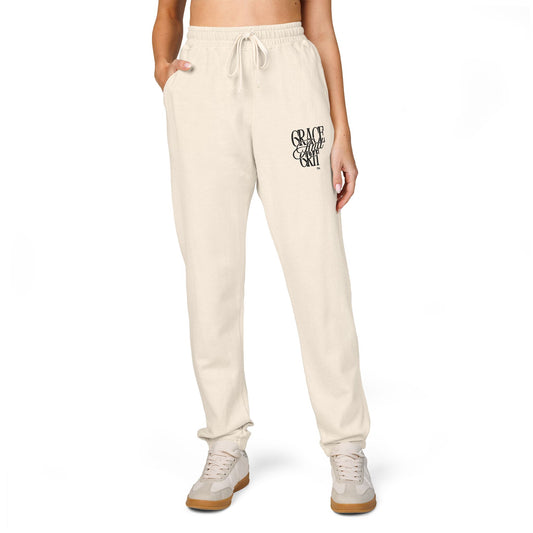 Fleece Jogger Sweatpants - Grace and Grit Logo Design