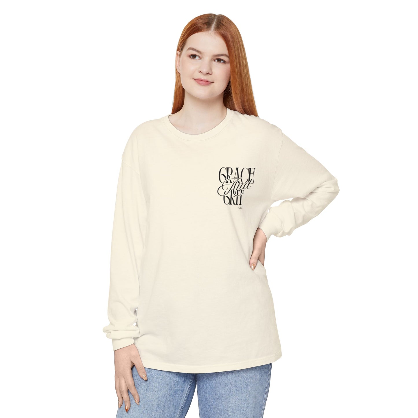 Long Sleeve T-Shirt Grace and Grit Logo Mom Humour