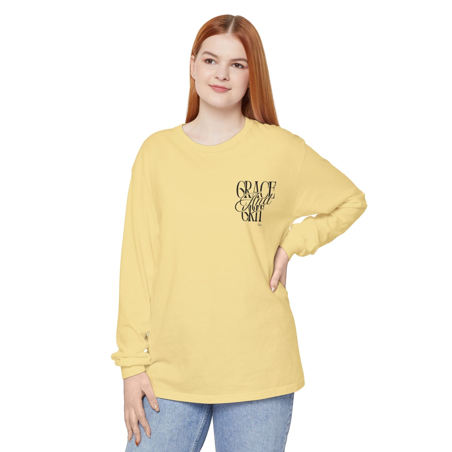Long Sleeve T-Shirt Grace and Grit Logo Mom Humour