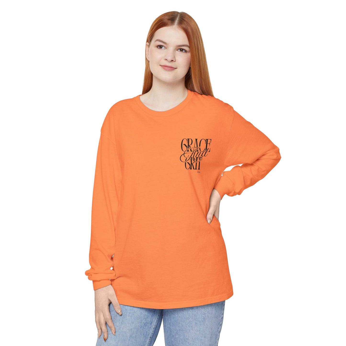 Long Sleeve T-Shirt Grace and Grit Logo Mom Humour