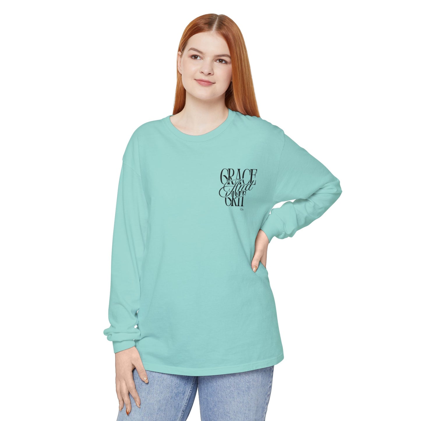 Long Sleeve T-Shirt Grace and Grit Logo Mom Humour