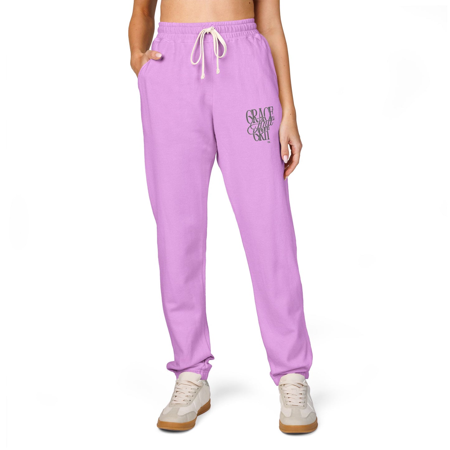 Fleece Jogger Sweatpants - Grace and Grit Logo Design