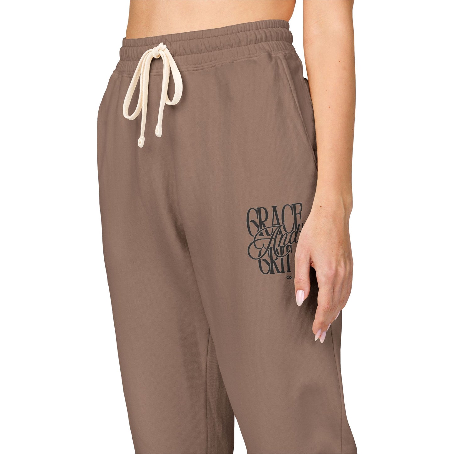 Fleece Jogger Sweatpants - Grace and Grit Logo Design
