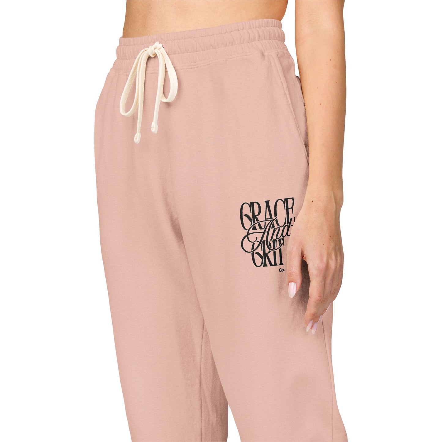 Fleece Jogger Sweatpants - Grace and Grit Logo Design