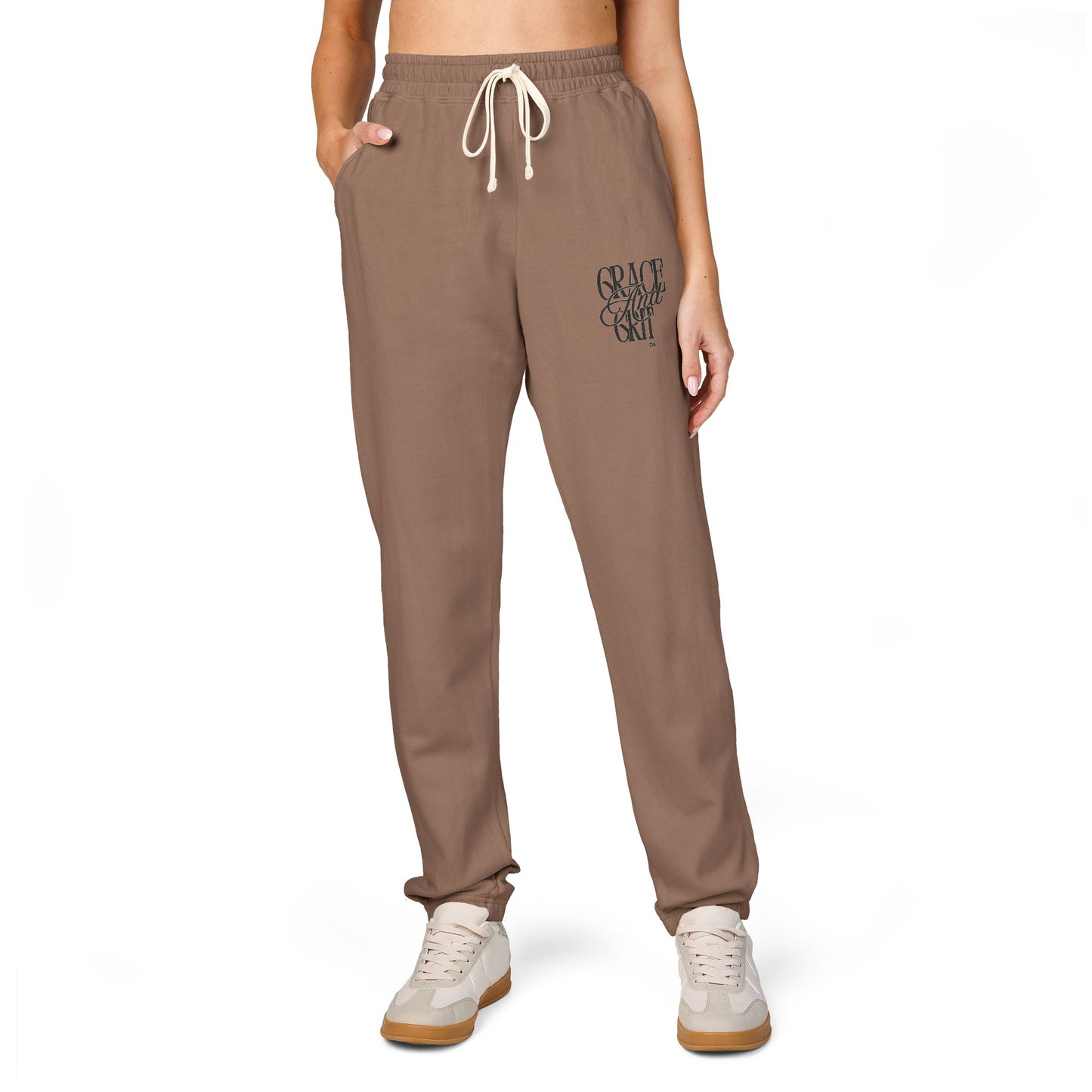 Fleece Jogger Sweatpants - Grace and Grit Logo Design