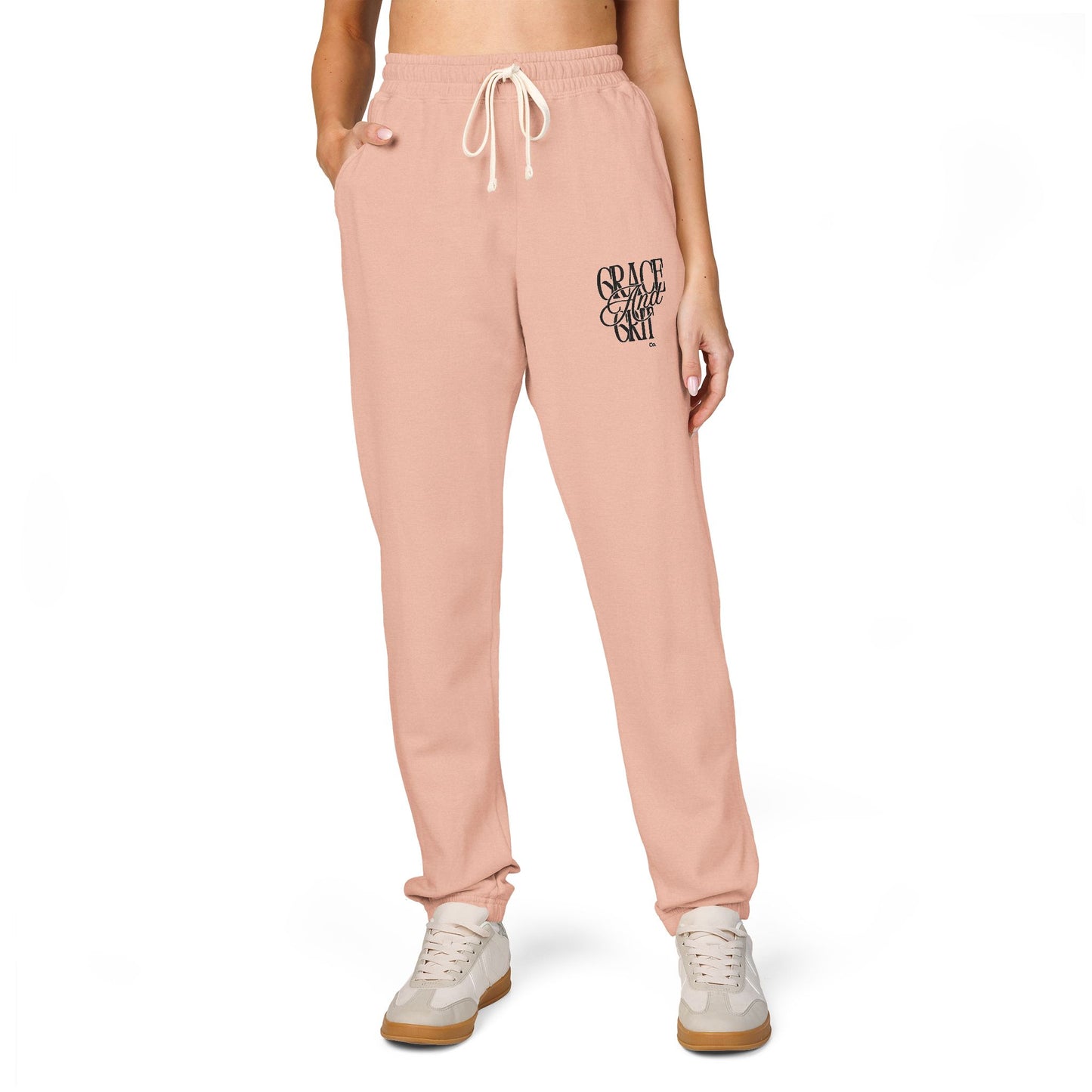 Fleece Jogger Sweatpants - Grace and Grit Logo Design
