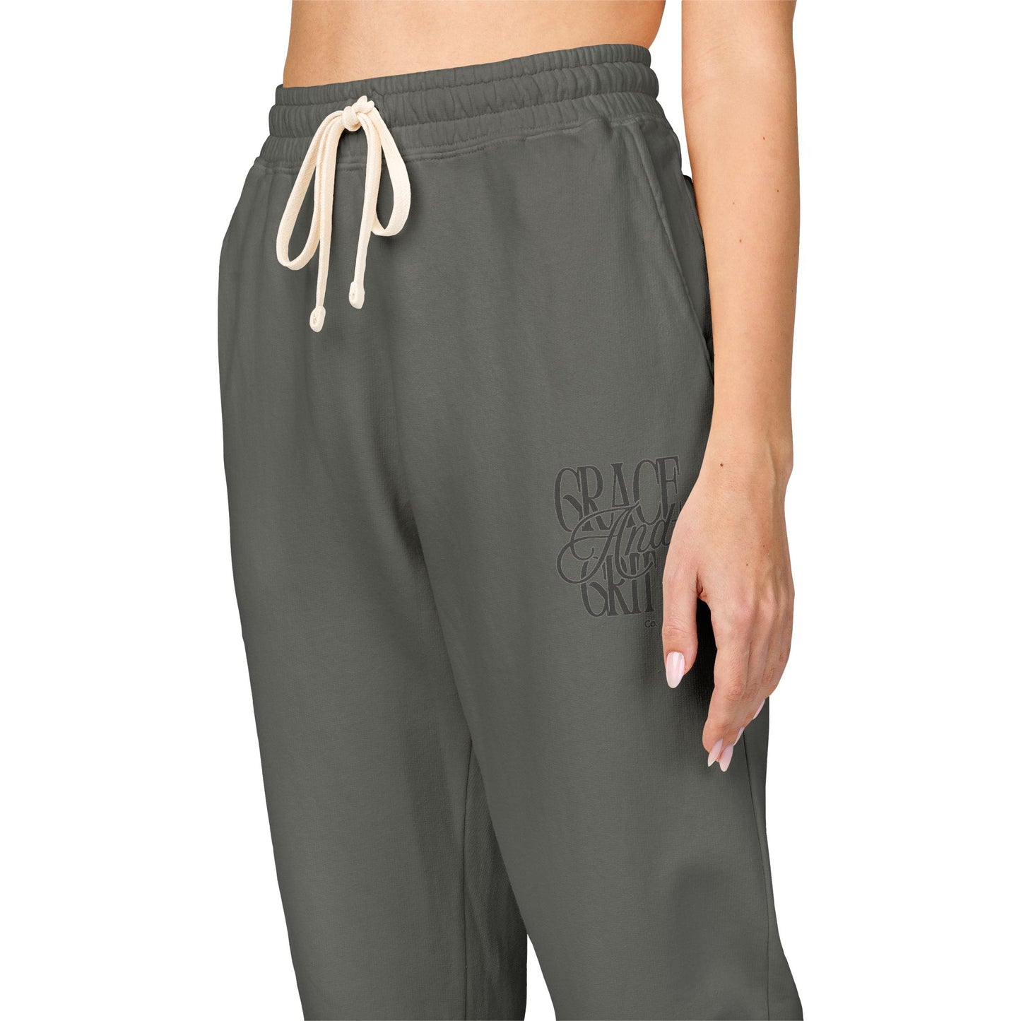 Fleece Jogger Sweatpants - Grace and Grit Logo Design