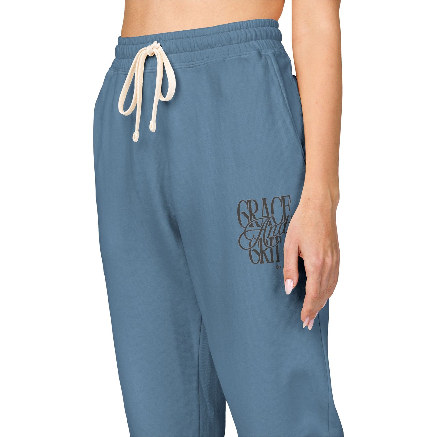 Fleece Jogger Sweatpants - Grace and Grit Logo Design