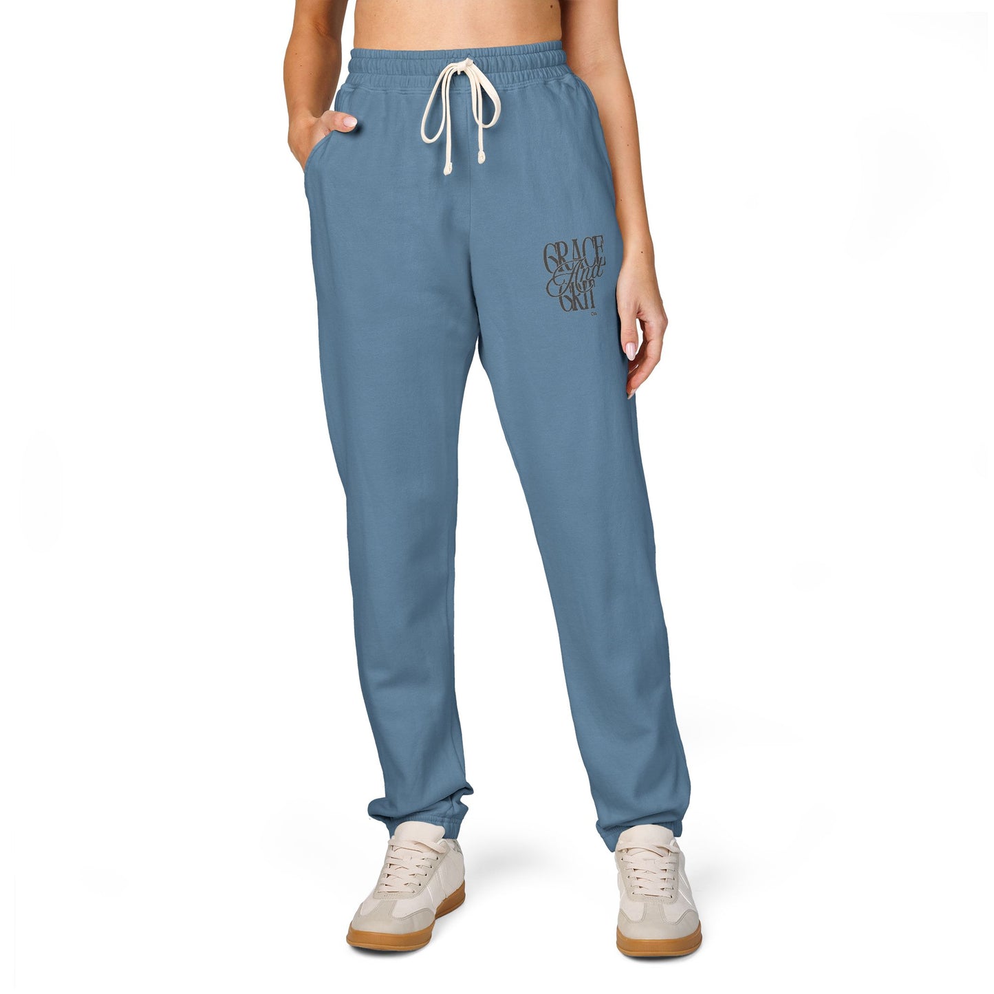 Fleece Jogger Sweatpants - Grace and Grit Logo Design