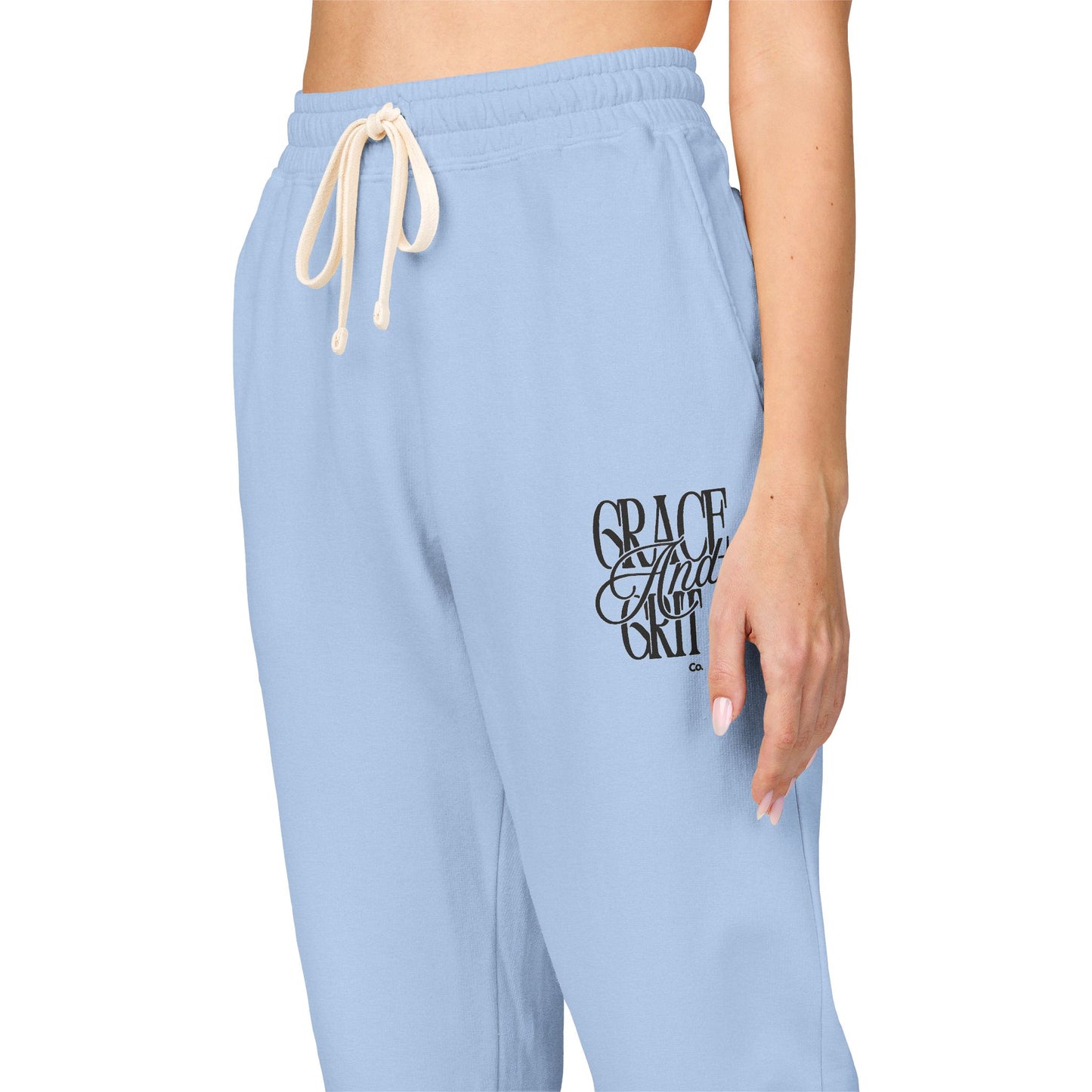 Fleece Jogger Sweatpants - Grace and Grit Logo Design