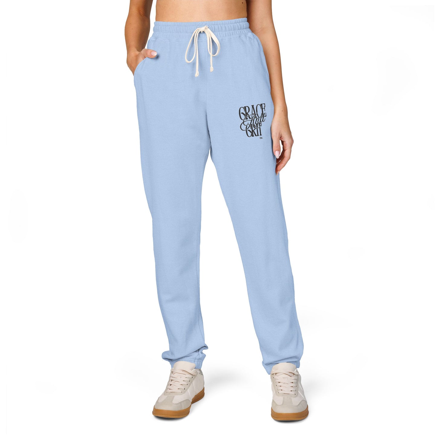 Fleece Jogger Sweatpants - Grace and Grit Logo Design